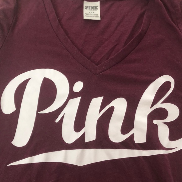 Maroon Pink v-neck shirt - Picture 4 of 4